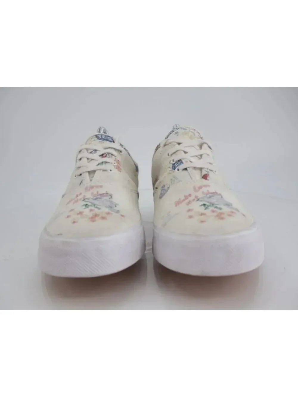 Reformation Hazel Canvas Sneakers Women’s Floral Embroidered Low Top Shoes Sz 10